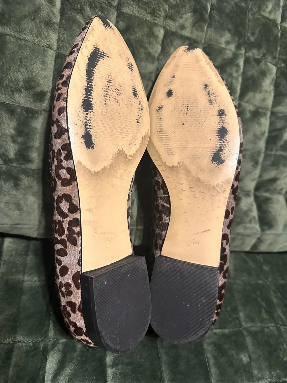 Talbots Leopard Haircalf Pointed Toe Ballet Flats - Brown & Black